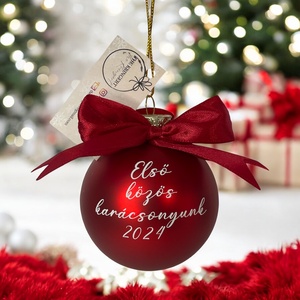 Első közös karácsonyunk 8 cm-es üveggömb. - Meska.hu