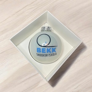 Egyedi céges ajándék, logózott 8 cm-es üveggömb., Karácsony, Karácsonyi lakásdekoráció, Karácsonyfadíszek, Mindenmás, MESKA