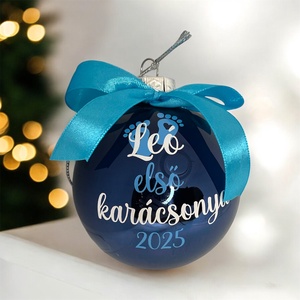 Díszdoboz + Első karácsony egyedi 8 cm-es karácsonyfa gömb - Meska.hu