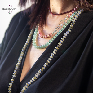 Zöld aventurin nyaklánc - ékszer - nyaklánc - gyöngyös nyaklánc - Meska.hu