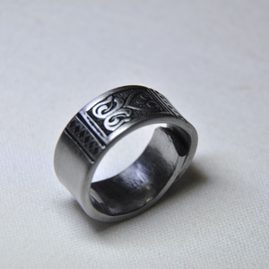 Mintás karika fém gyűrű (GY042) - Meska.hu