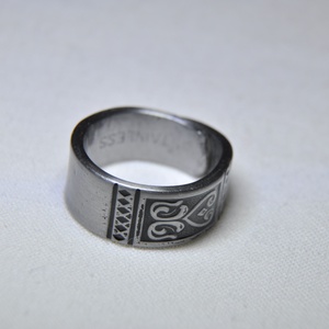 Mintás karika fém gyűrű (GY042) - ékszer - gyűrű - kerek gyűrű - Meska.hu