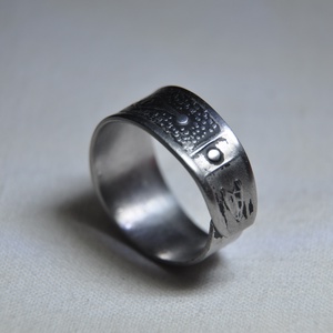 Égetett mintás karikagyűrű (GY181), Ékszer, Gyűrű, Kerek gyűrű, Fémmegmunkálás, Ékszerkészítés, MESKA
