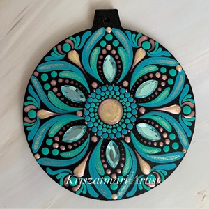 Tengerfény  kézzel festett mandalás karácsonyfadísz, Karácsony, Karácsonyi lakásdekoráció, Karácsonyfadíszek, Festészet, Festett tárgyak, MESKA