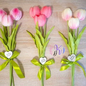 DEKOR TULIPÁN KÖTEG 8 SZÍNBEN TÁBLÁCSKÁVAL - otthon & életmód - dekoráció - virágdísz és tartó - virágbox, virágdoboz - Meska.hu