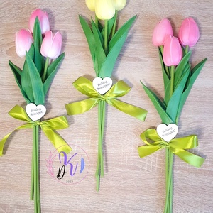 DEKOR TULIPÁN KÖTEG 8 SZÍNBEN TÁBLÁCSKÁVAL - otthon & életmód - dekoráció - virágdísz és tartó - virágbox, virágdoboz - Meska.hu