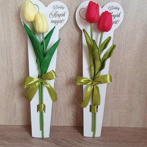 DEKOR TULIPÁN 12 SZÍNBEN ANYÁK NAPI FA ÁTADÓVAL - otthon & életmód - dekoráció - virágdísz és tartó - csokor & virágdísz - Meska.hu