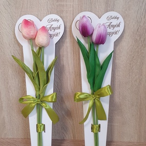 DEKOR TULIPÁN 12 SZÍNBEN ANYÁK NAPI FA ÁTADÓVAL - otthon & életmód - dekoráció - virágdísz és tartó - csokor & virágdísz - Meska.hu