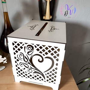 ESKÜVŐI TOMBOLA DOBOZ - esküvő - emlék & ajándék - nászajándék - nászajándék gyűjtők - Meska.hu