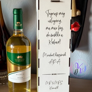 ESKÜVŐI SZÜLŐKÖSZÖNTŐ BOROS DOBOZ, Esküvő, Emlék & Ajándék, Köszönőajándék, Famegmunkálás, MESKA
