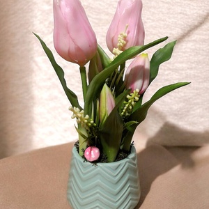 Nőnapi Dekor Tulipán Kaspóban, Otthon & Életmód, Virágdekoráció, Virágok, Virágcsokor, , MESKA