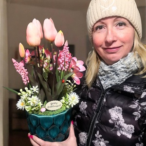 Dekor Tulipán Ovális Kaspóban - otthon & életmód - virágdekoráció - virágok - virágcsokor - Meska.hu