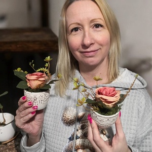 Dekor Mini Rózsa Kaspóban - otthon & életmód - virágdekoráció - virágok - virágcsokor - Meska.hu