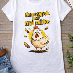 Vicces Női Póló Csirkés Fehér, Ruha & Divat, Női ruha, Póló, felső, Fotó, grafika, rajz, illusztráció, MESKA