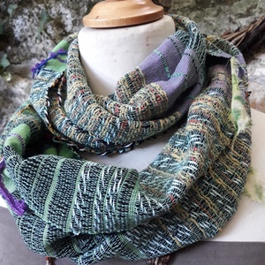Almazöld-lila őszi-téli körkendő - ruha & divat - sál, sapka, kendő - sál - Meska.hu