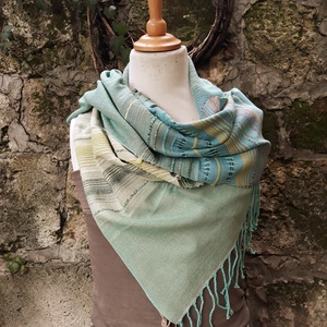 Menta-lime színátmenetes -kendő - ruha & divat - sál, sapka, kendő - kendő - Meska.hu