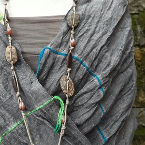 Füstszürke len- körkendő - ruha & divat - sál, sapka, kendő - kendő - Meska.hu