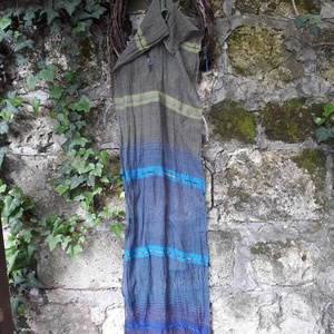 Fűzöld- középkék-ultramarin kendőcske - ruha & divat - sál, sapka, kendő - kendő - Meska.hu