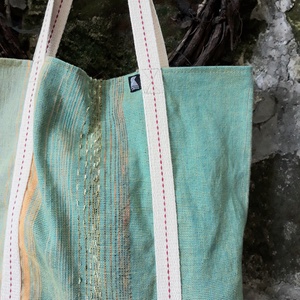 Menta-almazöld pamut szatyor - táska & tok - bevásárlás & shopper táska - shopper, textiltáska, szatyor - Meska.hu