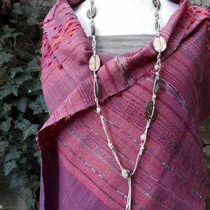 Mályvapiros őszilevél-kendő - ruha & divat - sál, sapka, kendő - kendő - Meska.hu