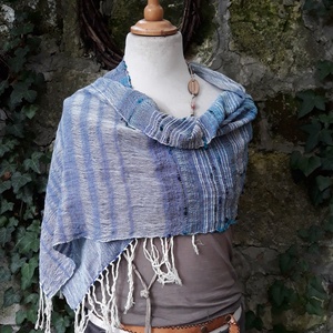 Indigós hatású kendő - ruha & divat - sál, sapka, kendő - vállkendő - Meska.hu