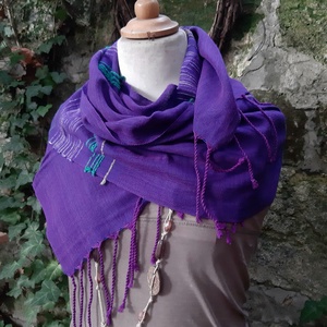 Erős, meleglila hosszú kendő - ruha & divat - sál, sapka, kendő - kendő - Meska.hu