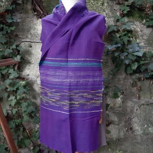 Erős, meleglila hosszú kendő - ruha & divat - sál, sapka, kendő - kendő - Meska.hu