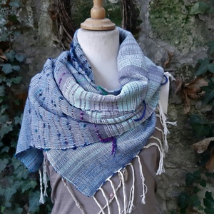 Farmerkékes  kendő - ruha & divat - sál, sapka, kendő - kendő - Meska.hu