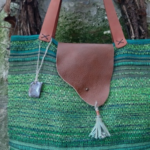 Smaragdzöld újraszatyor - táska & tok - bevásárlás & shopper táska - shopper, textiltáska, szatyor - Meska.hu