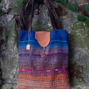 Enciánkék átmenetes újraszatyor, Táska & Tok, Bevásárlás & Shopper táska, Shopper, textiltáska, szatyor, Szövés, Varrás, MESKA