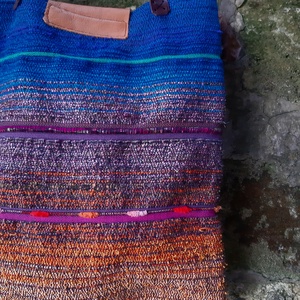 Enciánkék átmenetes újraszatyor - táska & tok - bevásárlás & shopper táska - shopper, textiltáska, szatyor - Meska.hu