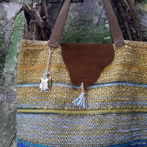 Szalmasárga átmenetes újraszatyor - táska & tok - bevásárlás & shopper táska - shopper, textiltáska, szatyor - Meska.hu