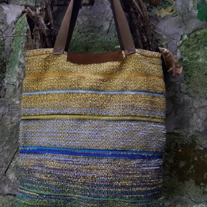 Szalmasárga átmenetes újraszatyor - táska & tok - bevásárlás & shopper táska - shopper, textiltáska, szatyor - Meska.hu