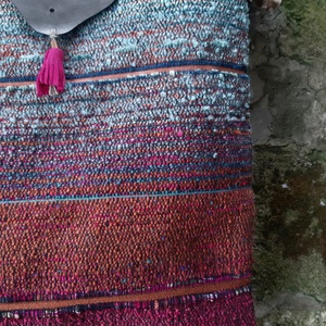 Jégkék-mályva átmenetes újraszatyor - táska & tok - bevásárlás & shopper táska - shopper, textiltáska, szatyor - Meska.hu