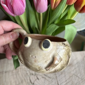 Vidám béka bögre � tökéletes ajándék, kb  300 ml - otthon & életmód - konyhafelszerelés, tálalás - tálalás - bögre & csésze - Meska.hu