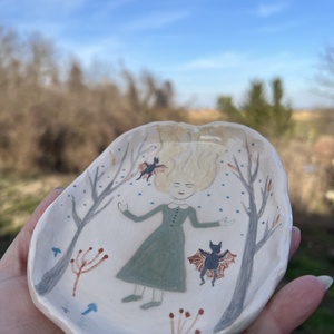 Kézzel készített kerámia tálka  - otthon & életmód - konyhafelszerelés, tálalás - tálalás - tányér & étkészlet - Meska.hu