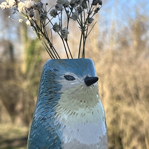 Tavaszi Hírnök � Kézzel festett kerámia madárka váza - otthon & életmód - virágdekoráció - virágtartó - váza - Meska.hu