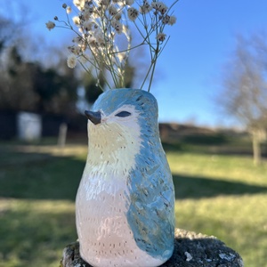 Tavaszi Hírnök � Kézzel festett kerámia madárka váza - otthon & életmód - virágdekoráció - virágtartó - váza - Meska.hu