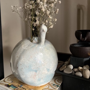 Kézműves Páva egyedi kerámia váza - Meska.hu