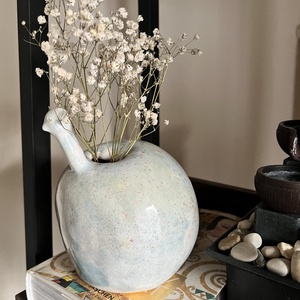 Kézműves Páva egyedi kerámia váza - otthon & életmód - virágdekoráció - virágtartó - váza - Meska.hu