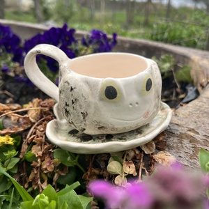 Mini Békás Eszpresszó Készlet � Bögre és Kistányér (180 ml), Otthon & Életmód, Konyhafelszerelés, tálalás, Tálalás, Bögre & Csésze, Kerámia, MESKA