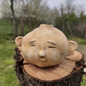 Kézzel készített kerámia troll füstölőtartó � különleges goblin fej, boszorkányos és bohém otthoni dekoráció, Otthon & Életmód, Dekoráció, Spiritualitás, Füstölő és füstölőtartó, Kerámia, MESKA