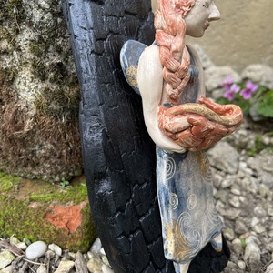 Kerámia angyal - otthon & életmód - dekoráció - fali és függő dekoráció - falra akasztható dekor - Meska.hu