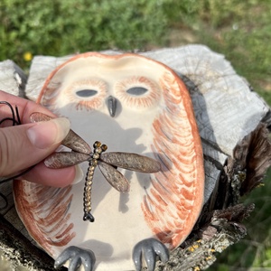 Kézműves kerámia bagoly tálka � Ékszertartó és dekoratív kínáló (11x16 cm), Otthon & Életmód, Konyhafelszerelés, tálalás, Tálalás, Tányér & Étkészlet, , MESKA