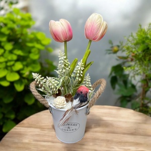 Bádogkaspós asztali dísz, Ünnepi díszek, dekorációk, Húsvéti díszek és dekorációk, Húsvéti asztaldíszek, Mindenmás, MESKA