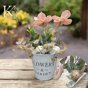 Bádogkaspós asztaldísz - ünnepi díszek, dekorációk - húsvéti díszek és dekorációk - húsvéti asztaldíszek - Meska.hu