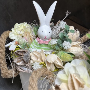 �� Tavaszi nyuszis dekor vödörben �� - ünnepi díszek, dekorációk - húsvéti díszek és dekorációk - húsvéti asztaldíszek - Meska.hu