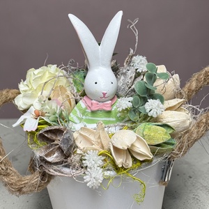 Nyuszidekor vödörben�� - otthon & életmód - dekoráció - asztal és polc dekoráció - könyvszobor - Meska.hu