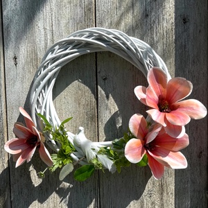 ? Fehér magnóliás ajtódísz galambbal � tavaszi kopogtató, Otthon & Életmód, Dekoráció, Ajtó- és ablak dekoráció, Ajtódísz & Kopogtató, , MESKA