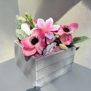  Virágbox pipaccsal és magnóliával � Anyák napi ajándék  - otthon & életmód - dekoráció - asztal és polc dekoráció - asztaldísz - Meska.hu